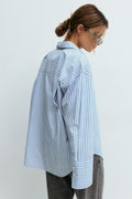 Poplin shirt - Navy/blue lt