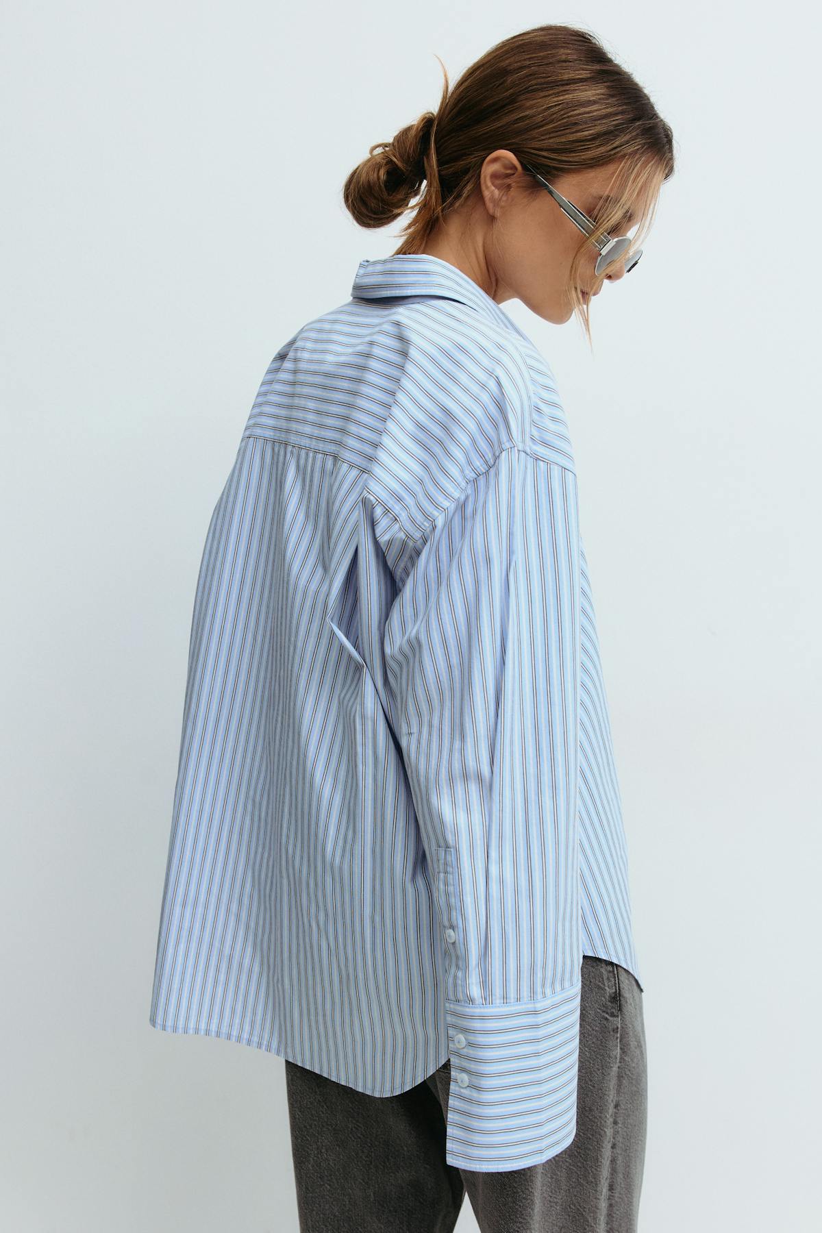 Poplin shirt - Navy/blue lt