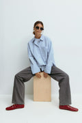 Poplin shirt - Navy/blue lt