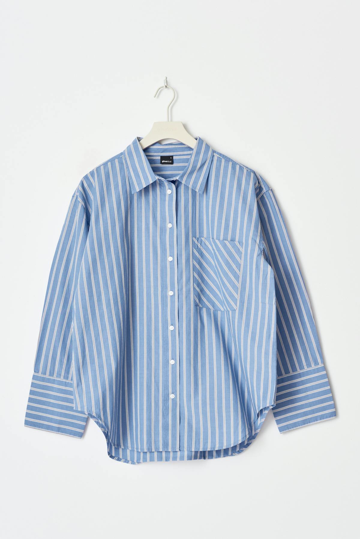 Poplin shirt - Blue/stripe