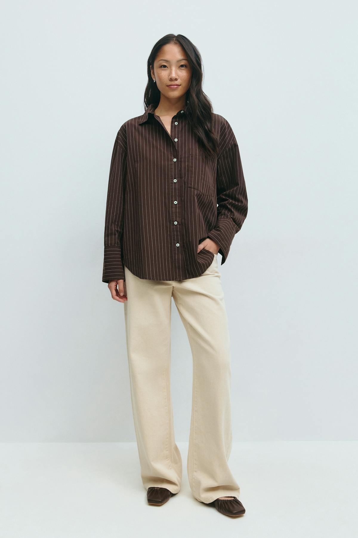 Poplin shirt - Navy/blue lt