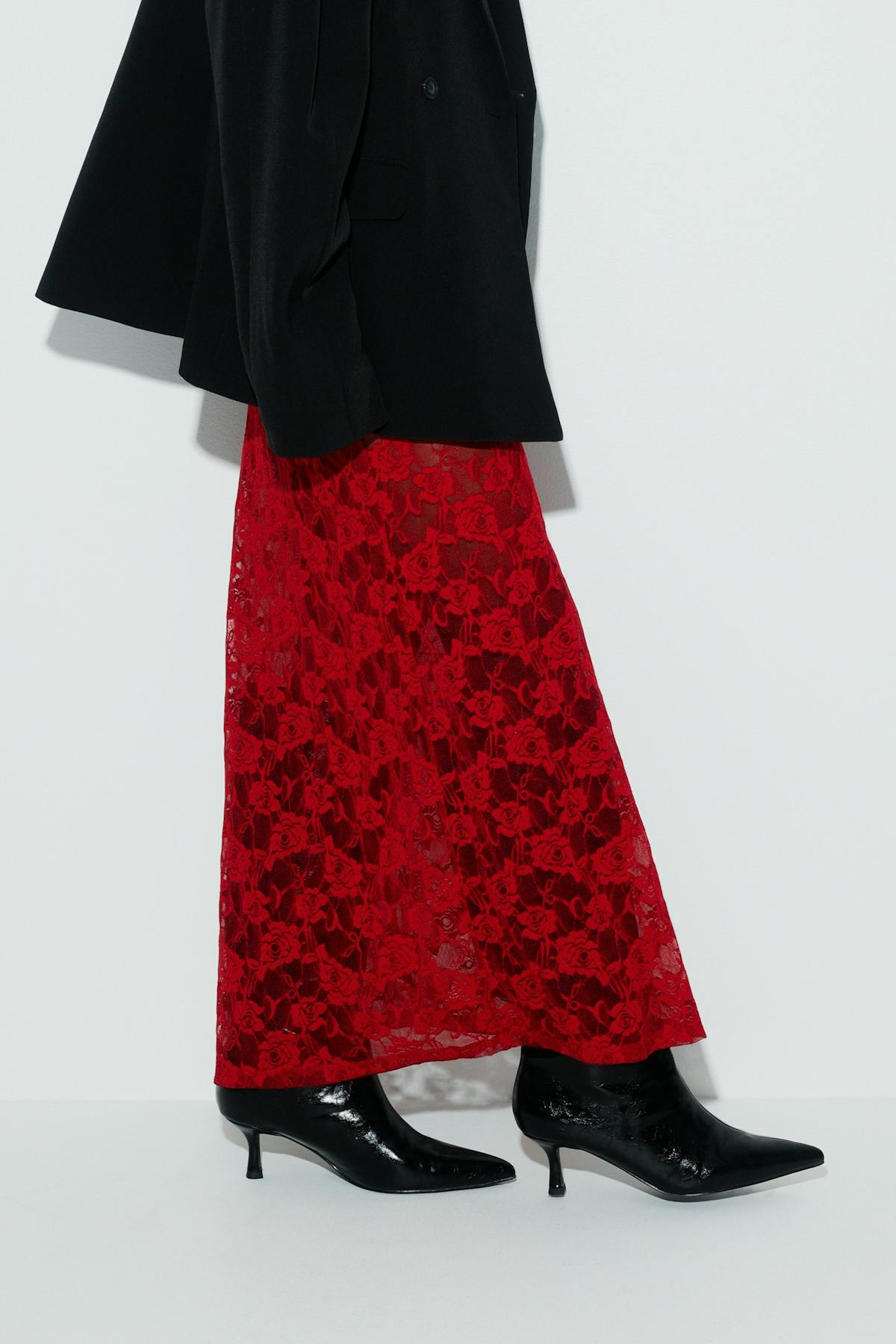 Lace maxi skirt - Noir