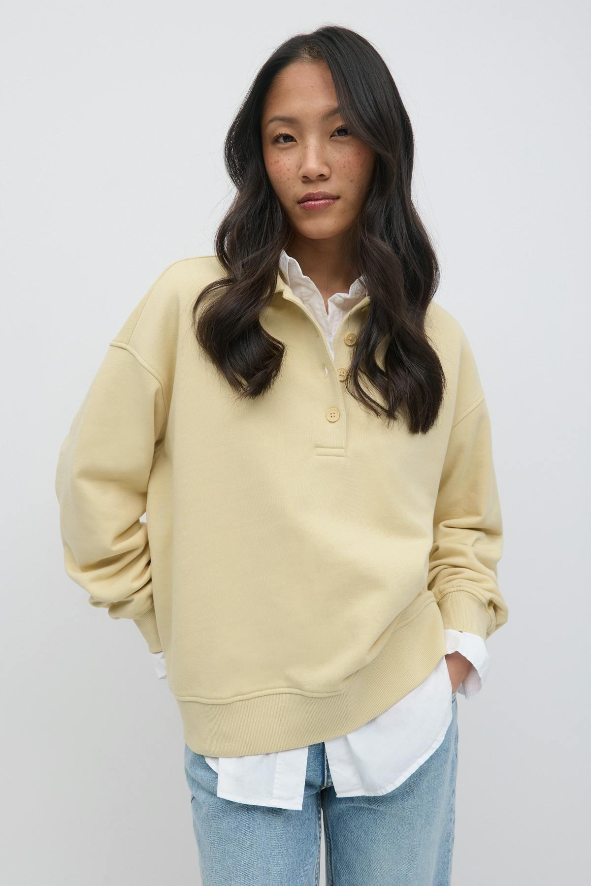 Collar sweater - Reed yellow
