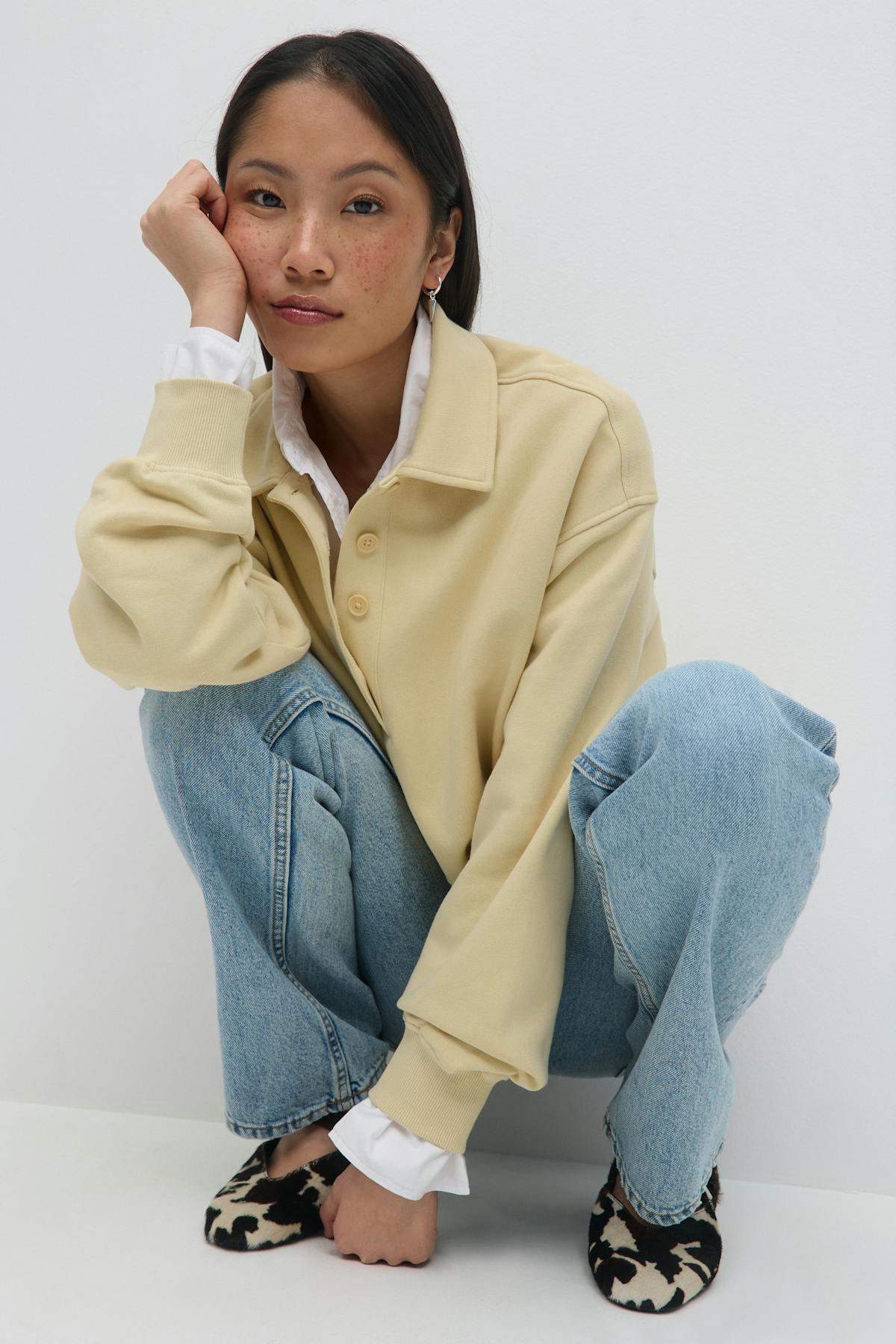 Collar sweater - Reed yellow