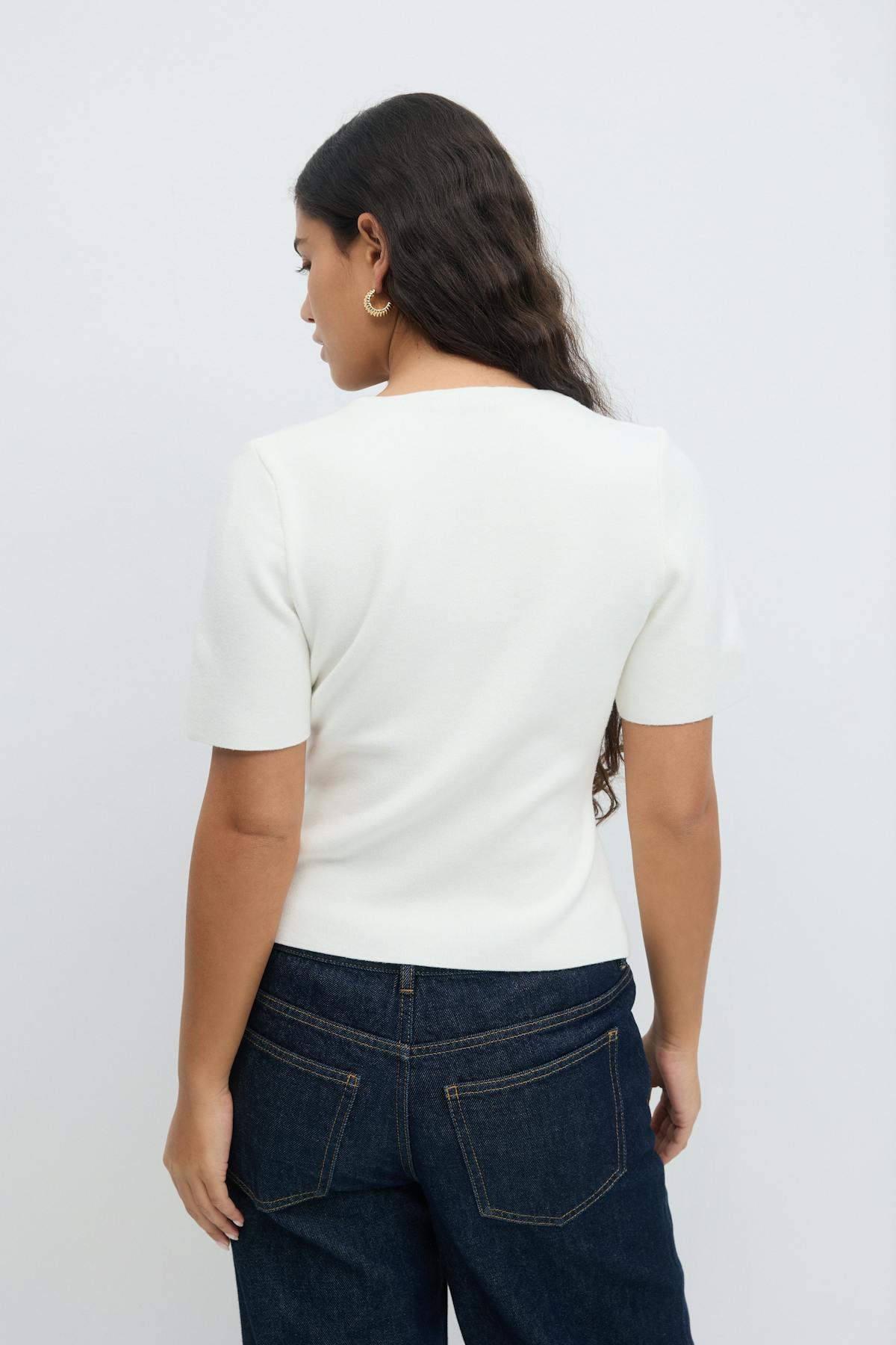 Knitted button top - High risk red