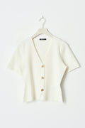 Knitted button top - Blanc cassé