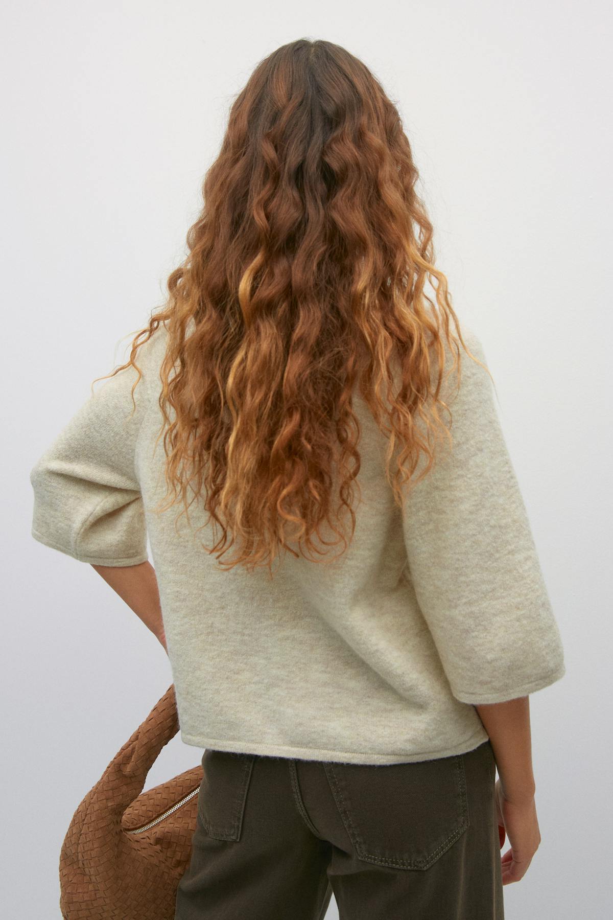 Oversized knitted tee - High risk red