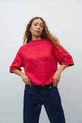 Oversized knitted tee - Butter yellow