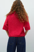 Oversized knitted tee - High risk red