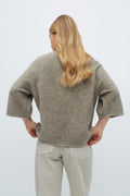 Oversized knitted tee - Soft beige