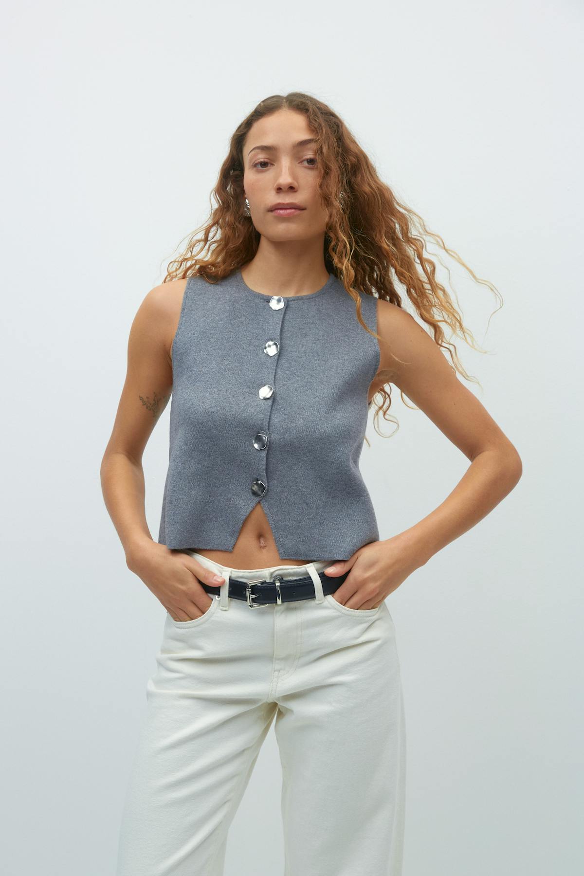 Fine knitted vest - Noir