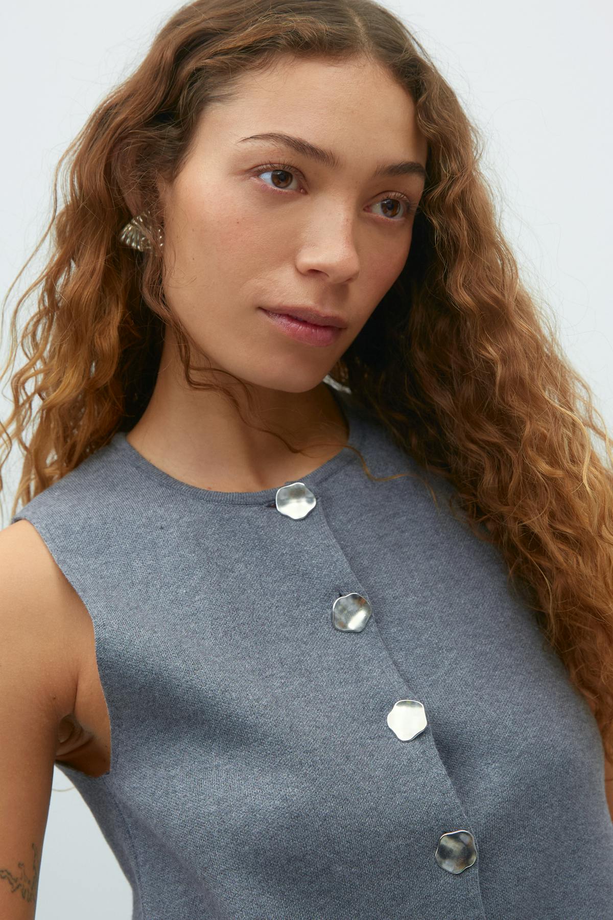 Fine knitted vest - Gris anthracite