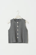 Fine knitted vest - Gris anthracite
