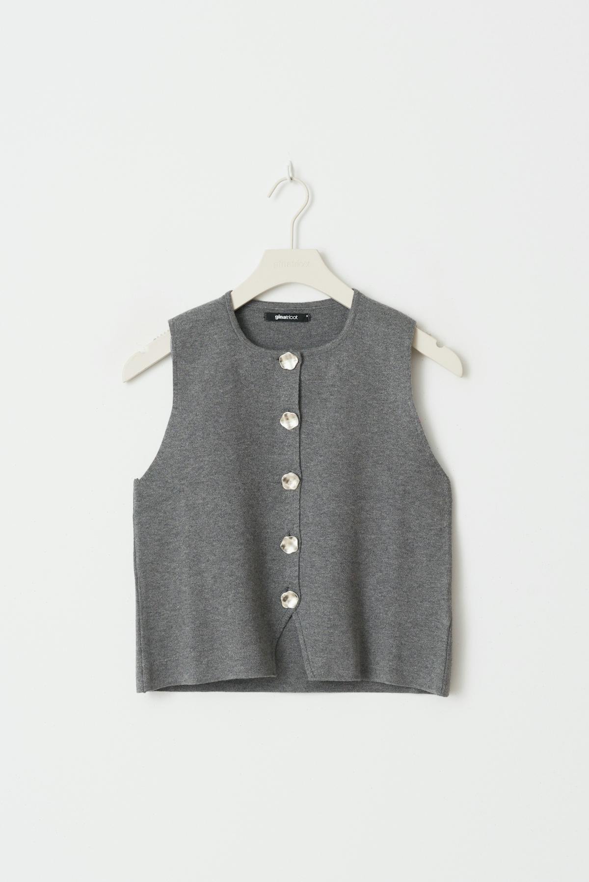 Fine knitted vest - Gris anthracite
