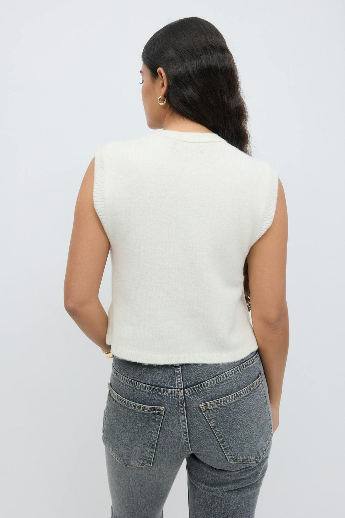 Loose knitted vest - Warm white