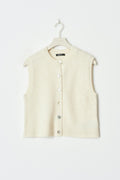Loose knitted vest - Warm white