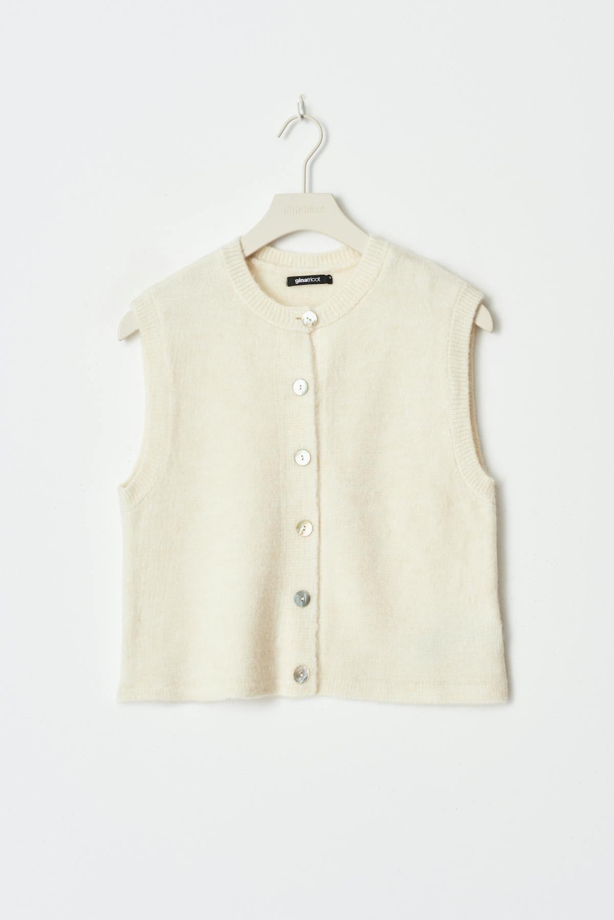 Loose knitted vest - Warm white