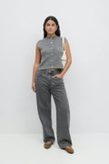 Loose knitted vest - Greymelange