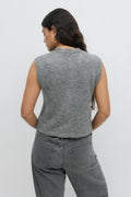 Loose knitted vest - Greymelange