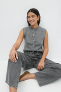 Loose knitted vest - Warm white
