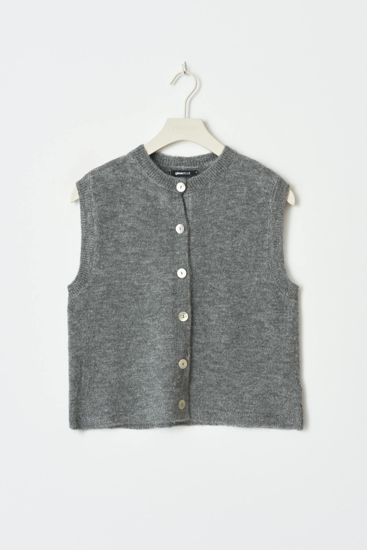 Loose knitted vest - Greymelange