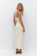 Halterneck midaxi dress - Egret