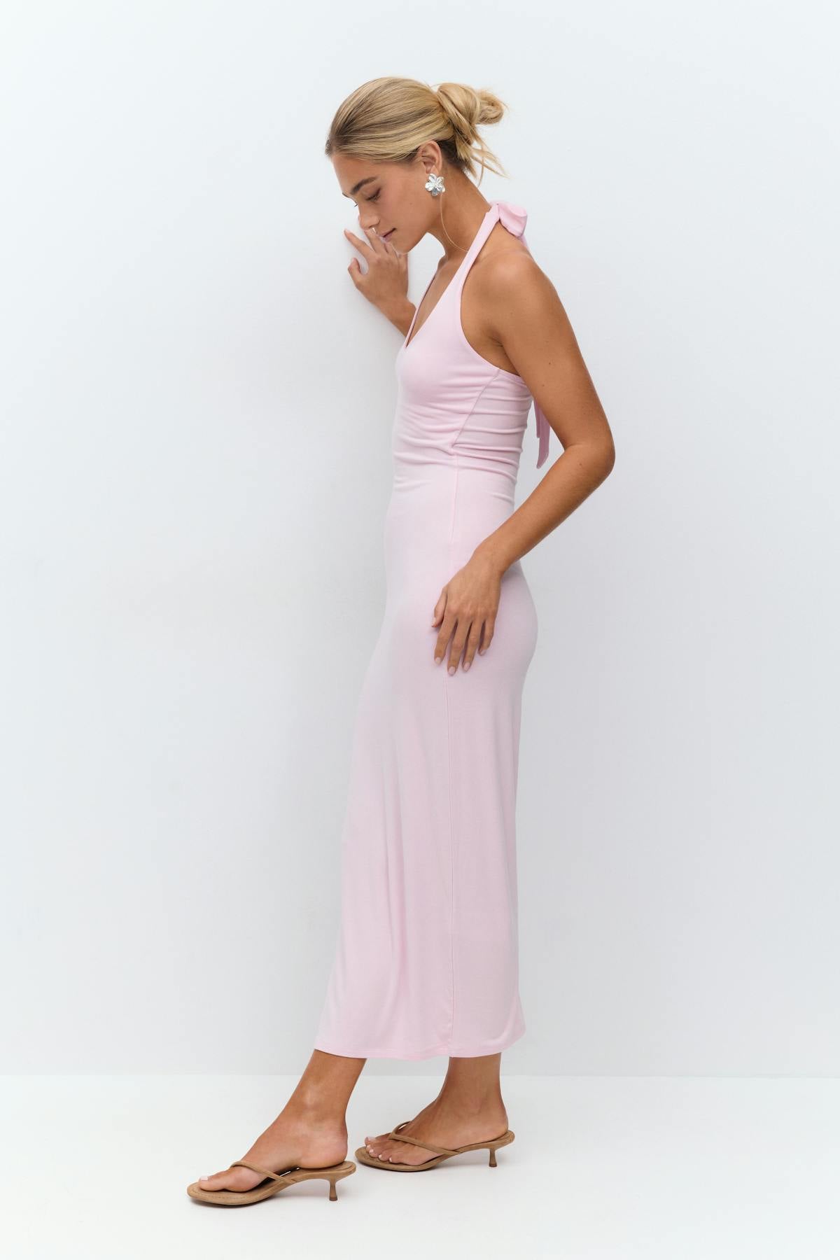 Halterneck midaxi dress - Noir