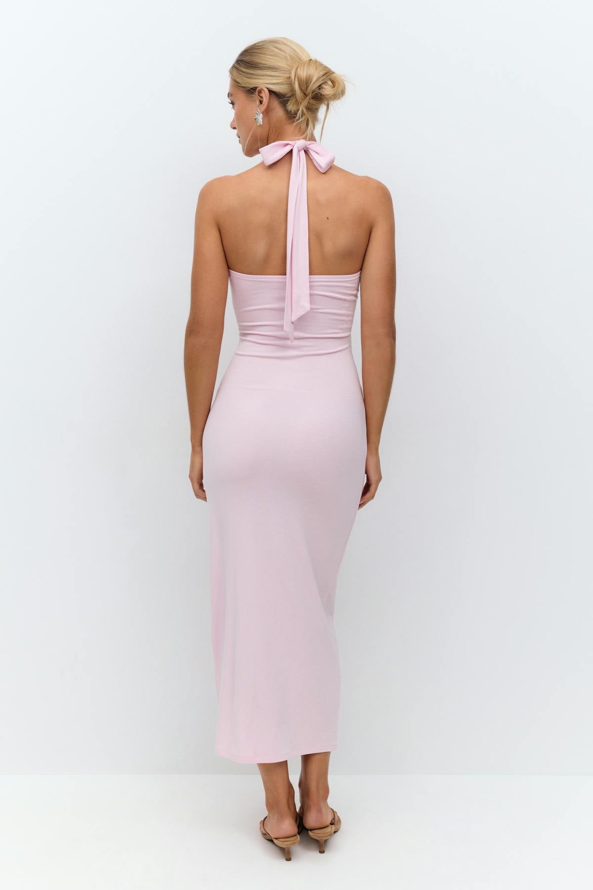 Halterneck midaxi dress - Noir