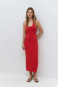 Halterneck midaxi dress - Pink lady