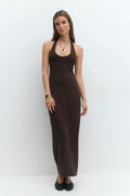 Halterneck midaxi dress - Noir