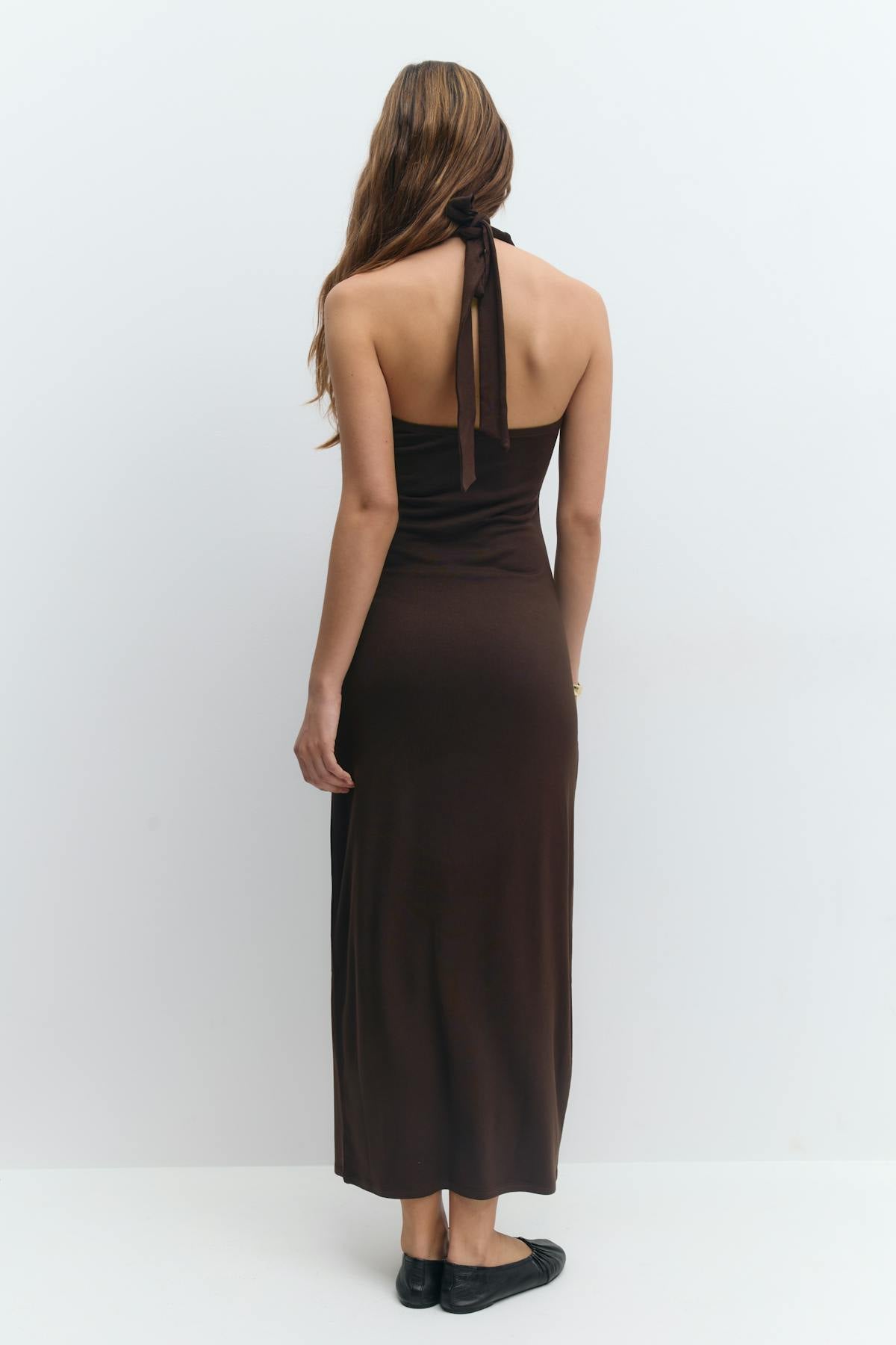 Halterneck midaxi dress - Pink lady