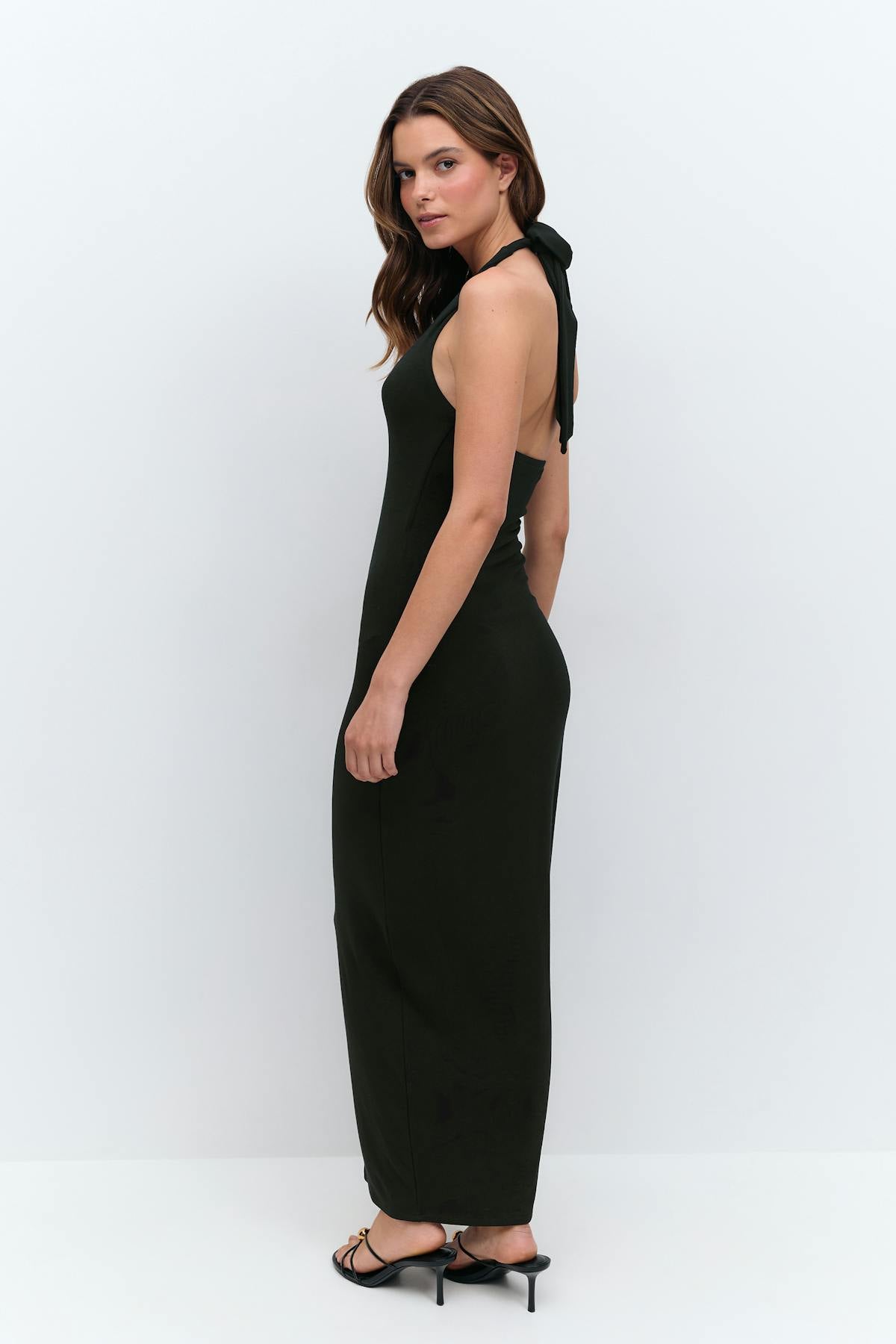Halterneck midaxi dress - Egret