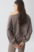 One shoulder sweater - Lt grey melange