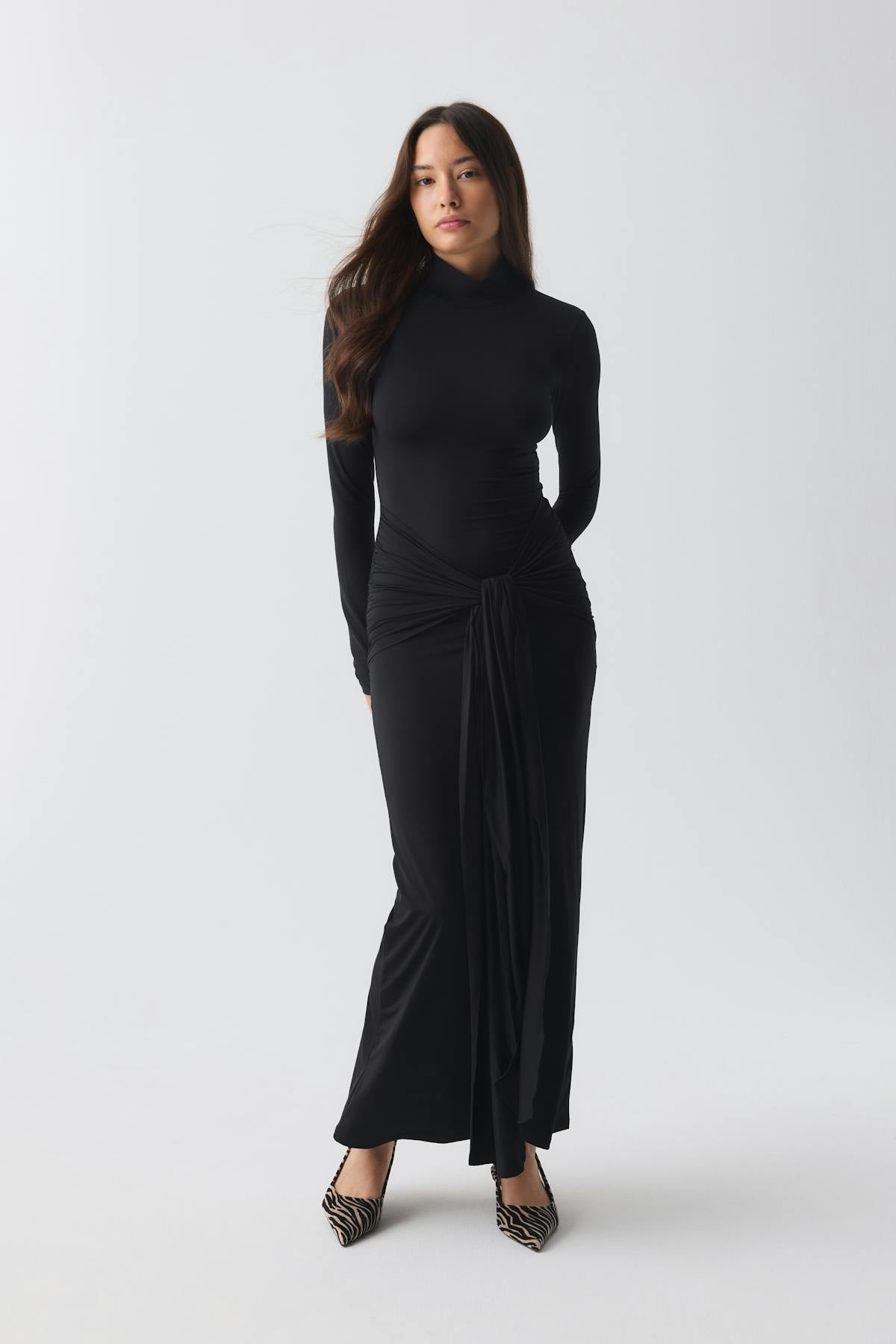 Tie front dress - Noir