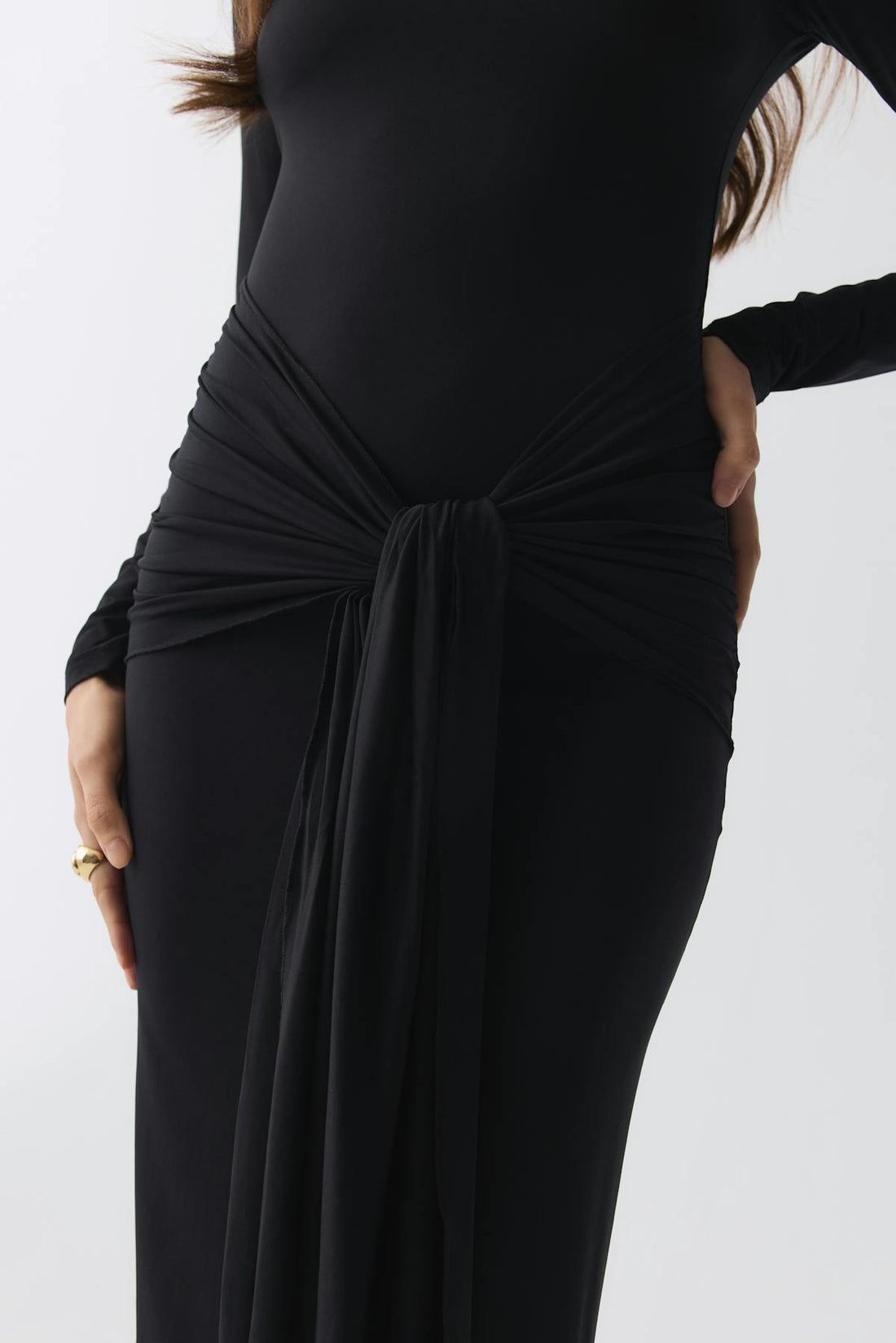 Tie front dress - Noir