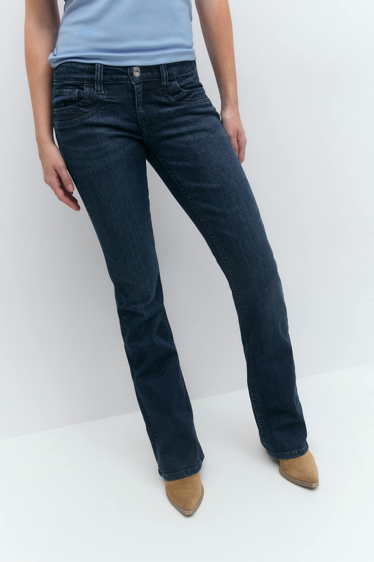 Scandi tall low bootcut jeans - Gris clair