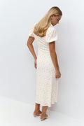 Puff sleeve midi dress - Butter flower