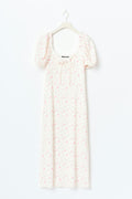 Puff sleeve midi dress - Butter flower