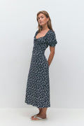 Puff sleeve midi dress - Butter flower