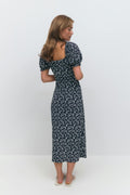 Puff sleeve midi dress - Butter flower