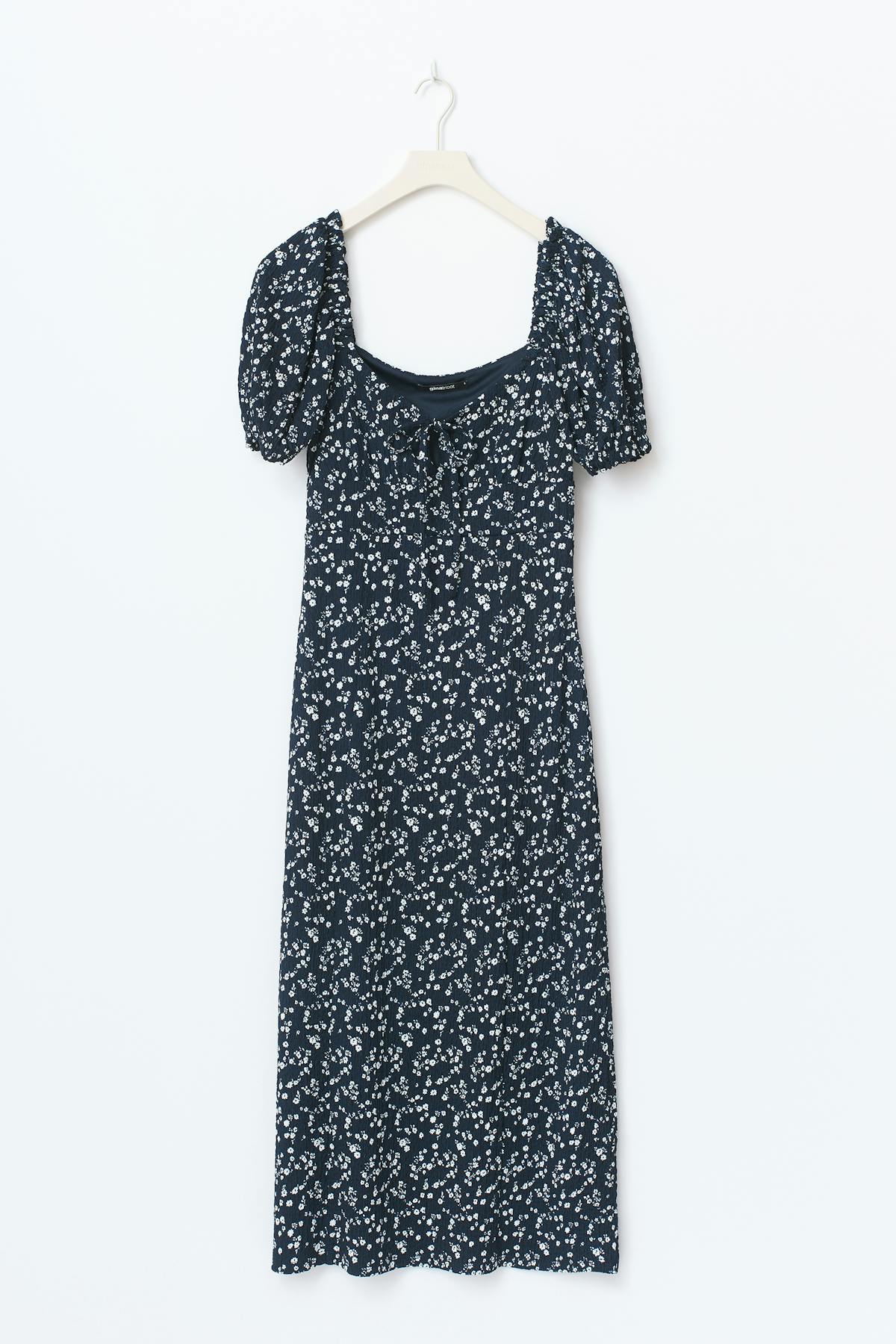 Puff sleeve midi dress - Butter flower