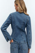 Waist shaped denim jacket - Mid blue