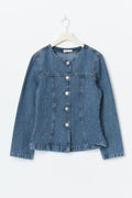 Waist shaped denim jacket - Mid blue