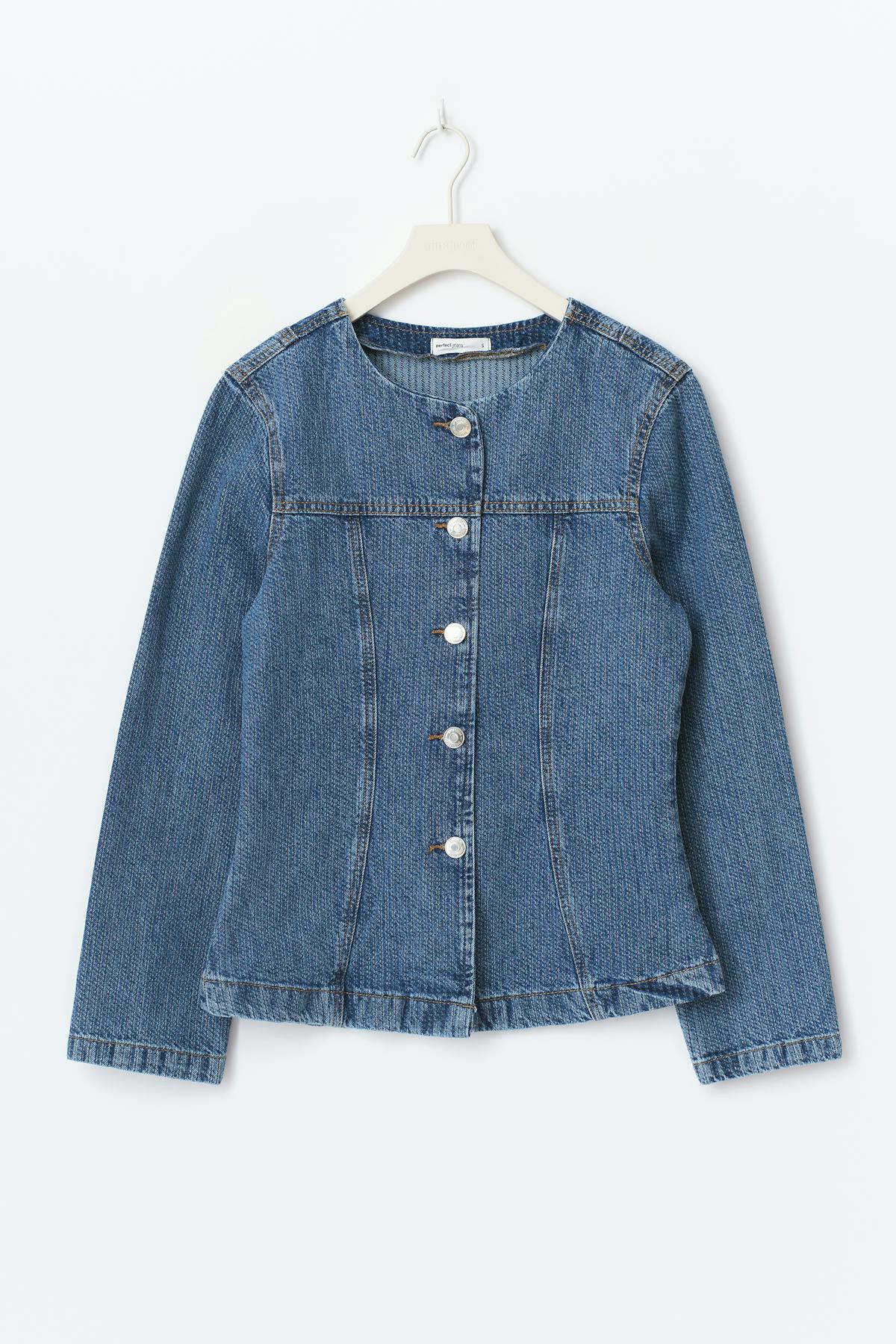 Waist shaped denim jacket - Mid blue