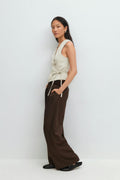 Wrap tie vest - Pumice stone