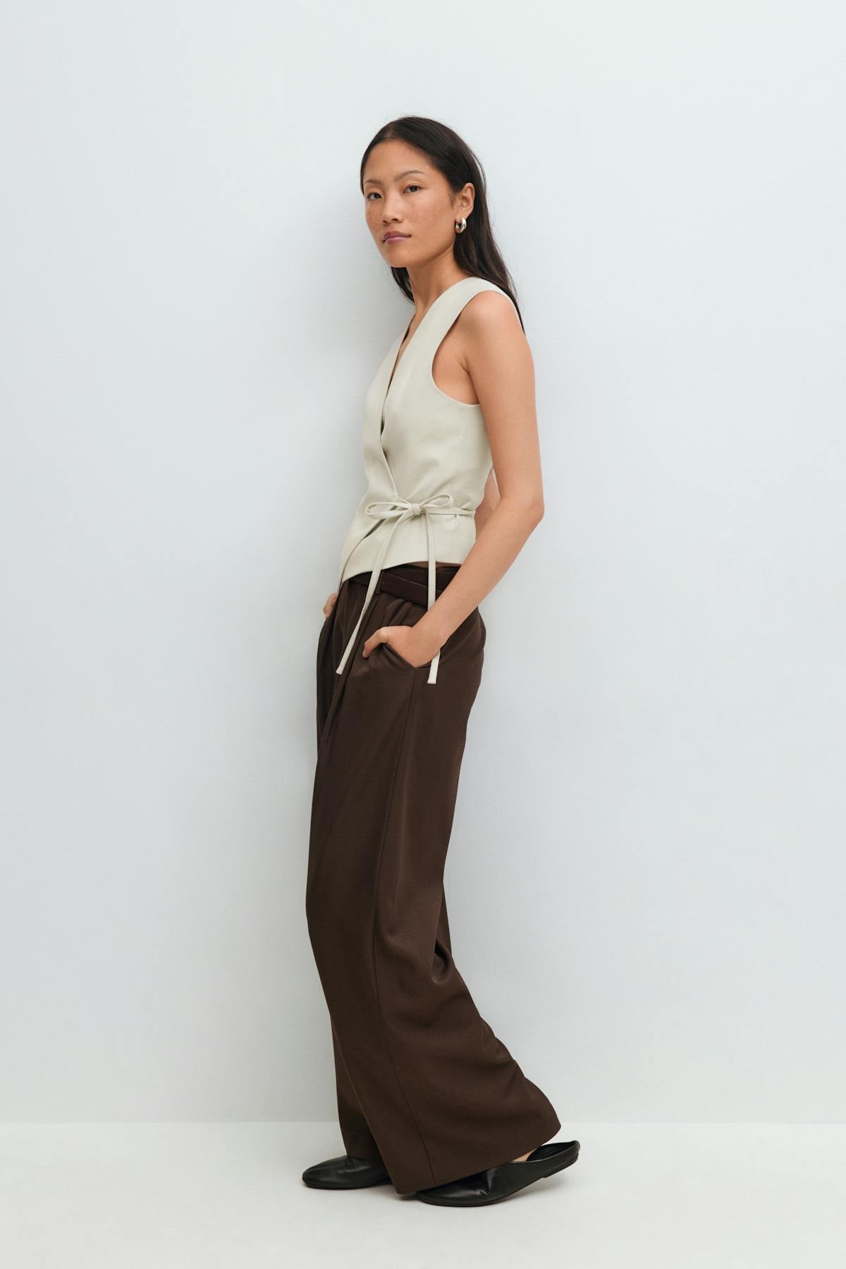 Wrap tie vest - Pumice stone