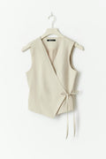 Wrap tie vest - Pumice stone