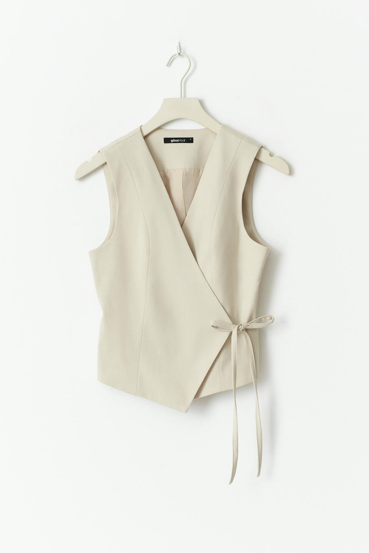 Wrap tie vest - Pumice stone