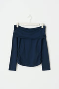 Y off shoulder top - Navy blazer