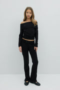 Y off shoulder top - Navy blazer